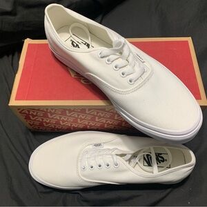 True White Authentic White Vans